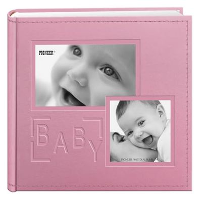 Pioneer fotoalbums 200-pocket met reliëf "babykader cover album voor 4 van 6 printen, roze