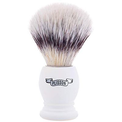Plisson Blaireau Blanc Nacré Fibre Blanche Taille 12