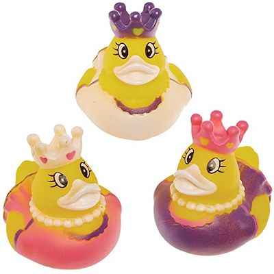 Baker Ross FX822 Patos de goma princesa - Pack de 6, Relleno para bolsas de fiestas infantiles