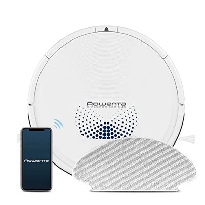 Rowenta X-plorer Serie 45 RR8277 robotstofzuiger, actieve gemotoriseerde borstel, 3 navigatiemodi, Aqua Power-systeem, geavanceerde sensoren, duurzame lithium-ionbatterij, 150 min. Looptijd