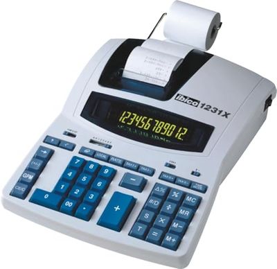 Ibico, Calculatrice imprimante professionnelle 1231X, Blanc/Bleu, 230 x 75 x 300 mm, IB404009