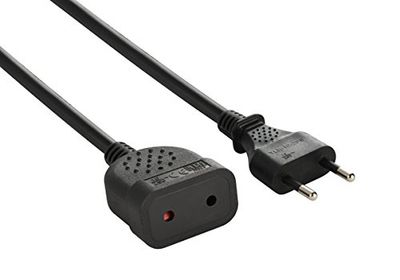 Electraline 46001 Prolunga 3 mt spina e presa europea 2 poli piccole 10A, nero