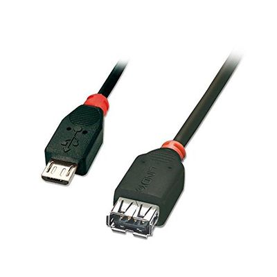 LINDY 1m USB OTG Cable - Black, Type Micro-B to Type A