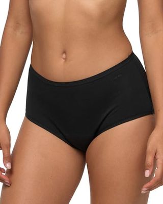 Nur Die Alles zorgeloos tailleslip absorberende discrete hygiënewas wasbaar en herbruikbaar, van katoen voor dames, zwart, 44-46