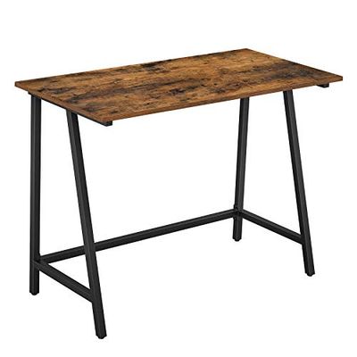 VASAGLE Bureau, computer bureau, ruimtebesparend, 100 x 50 x 75 cm, Vintage bruin-zwart LWD40X