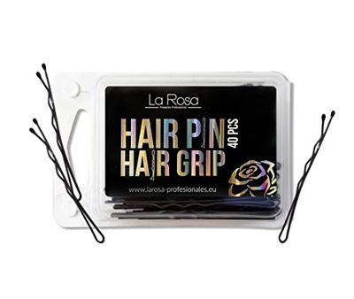 LaRosa Pince pour cheveux ondulés 6 cm - Boule en métal - En forme de U - Pour salons de coiffure - 1 paquet de 40 pièces - Brun