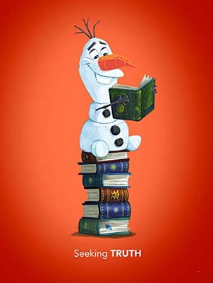 Komar Disney muurschildering | Frozen Olaf Reading | kinderkamer, babykamer, decoratie, ijskoningin, kunstdruk | zonder lijst | WB068-30x40 | grootte: 30 x 40 cm (breedte x hoogte)