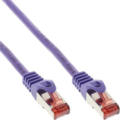 InLine 76422P patchkabel, S/FTP (PiMf), Cat.6, 250 MHz, PVC, koppar, lila, 0,25 m