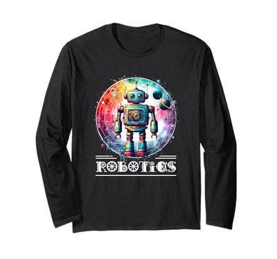 Funny Robot Shirt Robotics Engineer Shirt AI Shirt Robotics Long Sleeve T-Shirt