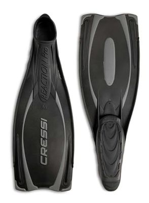 Cressi Reation Ultra Visible Reaction Pro Palme chaussante Mixte, Noir/Argent, 36/37