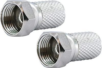 SCHWAIGER -FST8002 531- F draaibare connectorset van 2 | 8 mm diameter | voor coaxkabel | verbinding van connector en kabel | 2 stuks | zilver