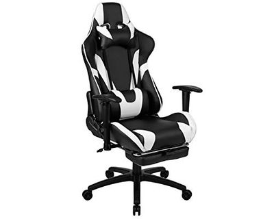 Flash Furniture Meubles Flash Chaises de Course, Simili Cuir, Blanc, Standard