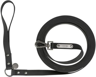 TRIXIE Sleeplijn City-Style, M-L, 5 m/20 mm, zwart - pvc-gecoate hondenriem voor middelgrote honden, waterafstotend en antislip, met polslus, 2073501