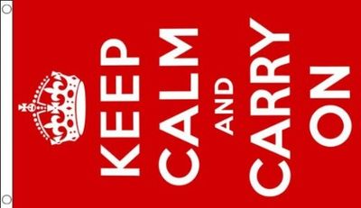 AZ FLAG Bandiera Keep Calm And Carry ON Rosso 90x60cm - Bandiera Inglese - Regno Unito - Londra 60 x 90 cm