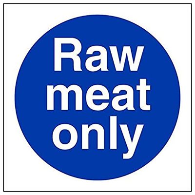 VSafety "Raw Meat Only" teken, vierkant, (Pack van 3)