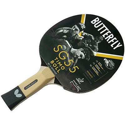 Butterfly Timo Boll SG55 Table Tennis Bat - ITTF Approved 1.5mm Pan Asia Rubber,White