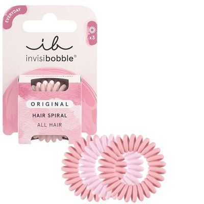 Invisibobble élastique cheveux rose Original The Pinks x3 - Elastique cheveux spirale pour femme et homme - Elastique cheveux sans traces - Tenue forte