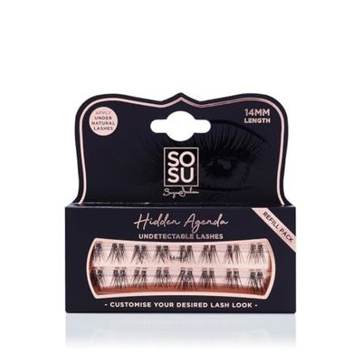 SOSU Cosmetics Hidden Agenda Refill Pack 14mm – Wispy & Voluminous Cluster Lashes – Reusable & Lightweight for Custom Lash Styles