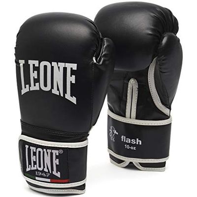 LEONE 1947, Flash boxningshandskar, Unisex vuxen, Svart, 12 OZ, GN083