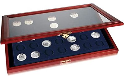 Münzen-Vitrinen für 2-Euro-Münzen in Kapseln: Vitrine für 35 St. 2-Euro-Münzen in Kapseln