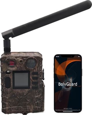 Berger + Schröter | BG410 LTE - Fotocamera per selvaggina con sensore di movimento PIR, 2 LED neri con 940 nm + LED bianchi, 37 milioni di pixel (sensore CMOS da 4 MP), video 4K, schermo TFT da 1,44"