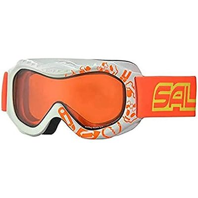 Wierzba 601DAD, Unisex Maska narciarska Dzieci, Biały/Pomarańczowy, S