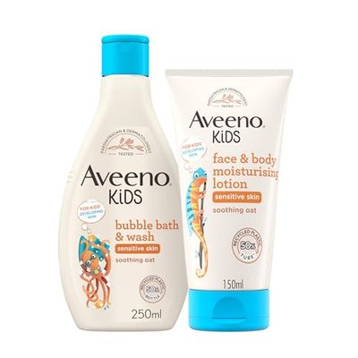 AVEENO® Kids Bodycare Bundle, 250ml |Enriched with Soothing Oat |Developed for Kids’ Developing Skin & Hair |Childrens Toiletries Sets