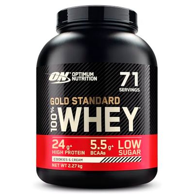 Optimum Nutrition Gold Standard Whey Protein Powder, Cookies and Cream, 71 Servings, 2.27kg
