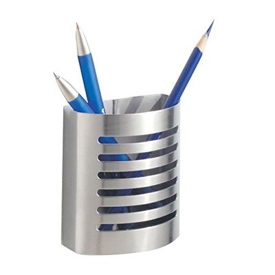 iDesign Organizador de escritorio con imán, portalápices magnético de acero para la nevera, vaso con imán para lápices y otros utensilios, plateado mate
