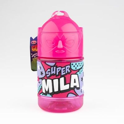 Personalised Children's Water Bottle with Straw - Super Mila