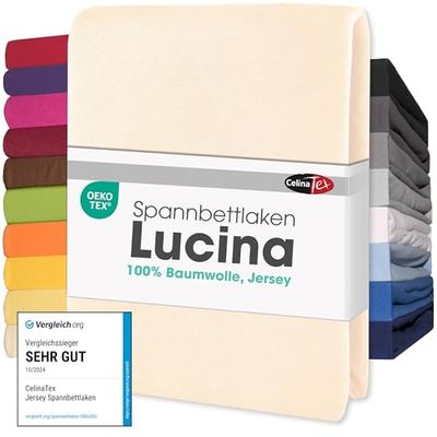CelinaTex Lucina lenzuolo elasticizzato cotone 140x200-160x200 cm natura