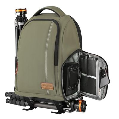 TARION Camera Backpack, Photography Backpack with Large Capacity, Padded Insert, 15'' Laptop Compartment, Professional Waterproof Camera Bag for DSLR SLR Canon Nikon Fuji Sony Cameras (Green)