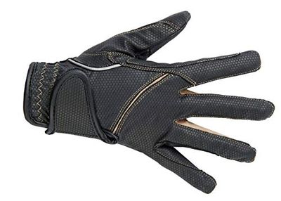 HKM Guantes de equitación para adultos Fashion-9117 negro/sand10 pantalones, 9117 negro/arena, 10