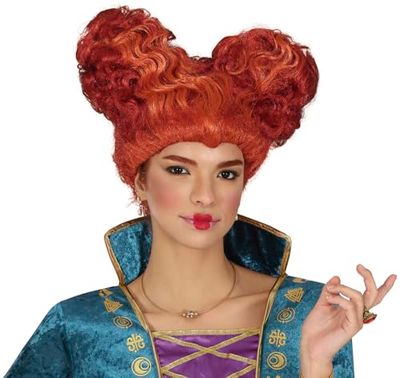 FIESTAS GUIRCA Pruik, kastanjebruin, middeleeuwse krullen (eenheidsmaat), kostuumaccessoires voor heks of middeleeuwse dames, voor Halloween en themafeesten, ideaal voor volwassen dames, bruin