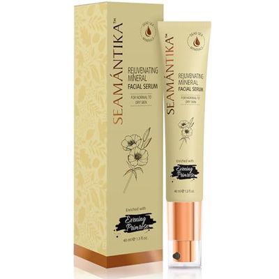 SEAMANTIKA - Mineral Face Serum with Evening Primrose Oil - Intense Hydration & Elasticity - For Normal to Dry Skin - Free from Parabens, Sulfates, Mineral Oils - 40 ml