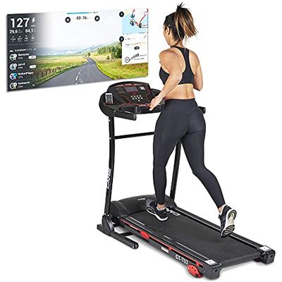 Care Fitness CT-703 - Cinta de Correr Plegable motorizada motorizada para Caminar, fútbol, Running en casa, Velocidad máxima de 14 km/h, 18 programas de Entrenamiento, inclinación Manual en 3 Niveles