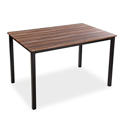 Versa Amaia Table à Manger pour Cuisine, Terrasse, Jardin ou Salle à Manger, Dimensions (H x l x L) 76 x 80 x 120 cm, Bois et métal, Couleur: Noir