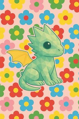 Flower Power Dragon || Lined Notebook, 6x9, 120 Pages: Journal for Kids, Teens & Fantasy Daydreamers