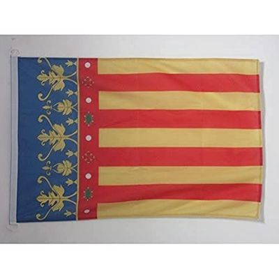 Nautische vlag Valenciaanse Gemeenschap 45x30cm - Bootvlag van Valencia - Spanje 30 x 45 cm - AZ VLAG