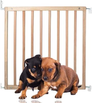 Bettacare Simply Secure Wooden Screw Fit Gate - 72cm to 79cm, Natural, Stylish & Practical Safety Barrier for Puppies & Dogs