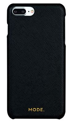 Mode. London - Funda para iPhone 8/7/6 Plus a presión, Color Negro Nocturno | Cuero Saffiano de Grano Completo Hecho a Mano y Carga inalámbrica