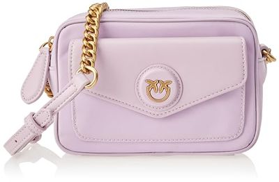 Pinko Women's Gate Camera Case Recycled Nylo Room, Y48q_Tulip Violet-antque Gold, 20X9X12