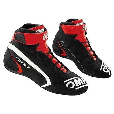 Omp First Race my2021 sneakers, rood/zwart, maat 43 Fia 8856-2018, uniseks laarzen, volwassenen, standaard, EU