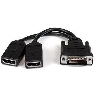StarTech.com Cable Adaptador de 20cm DMS-59 a 2x DisplayPort - 4K x 2K - Cable Divisor Splitter en Y LFH DMS de 59 pines (M) a 2x DisplayPort 1.2 (H) - Tarjeta Gráfica LFH a 2 Monitores DP (DMSDPDP1)