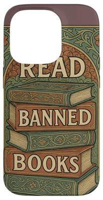 Read Banned Books Illustration Case for iPhone 14 Pro
