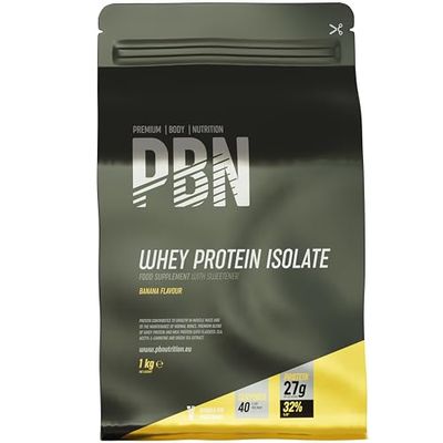 PBN - Premium Body Nutrition - Whey-ISOLATE Protein Powder, 1kg, Banana - 33 Servings