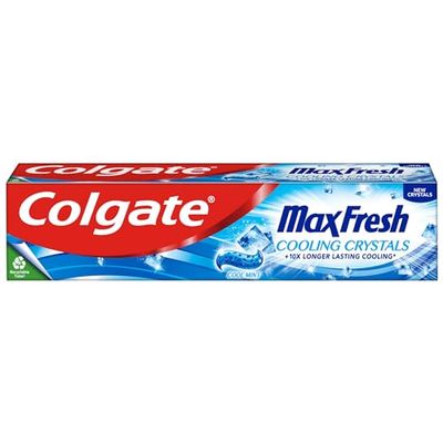 Colgate Max Fresh Toothpaste with Cooling Crystals 125ml - fresh breath toothpaste - Fresh FX technology for 10X longer lasting cooling* - helps to fight cavities - keeps teeth white