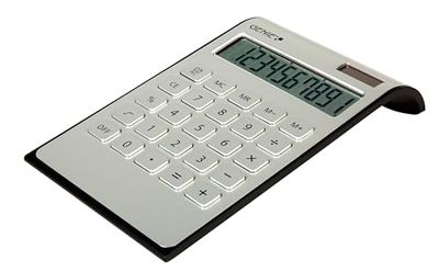 Genie DD400 - Calculadora de mesa (con Dual-Power, 10 dígitos), color plateado
