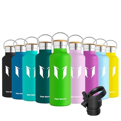 Super Sparrow doppia parete in acciaio inox coibentato bottiglia di acqua - 500ml - isolante della borraccia - perfetto Thermos - Privo di BPA, BPS, ftalati