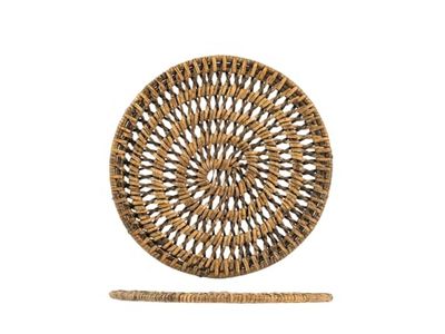 H&H Onderzetter van rotan, rond, 18 cm